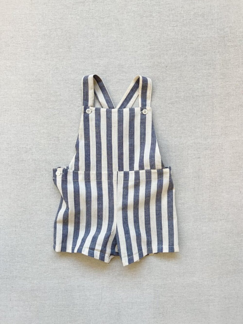 Mabo Linen Stripe Short Overalls / 10/11